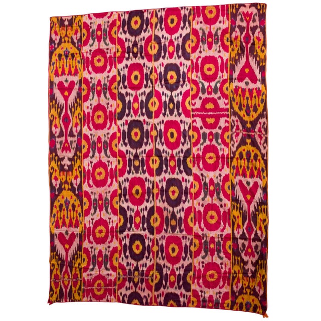 Late 19th Century Silk Ikat Uzbekistan Tribal Weaving For Sale - Image 9 of 9