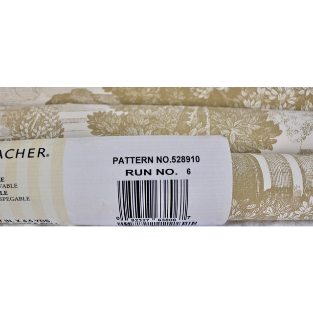 Paper Schumacher 18th Century Rural European Scenic Toile Wallpaper Gold on Cream For Sale - Image 7 of 7