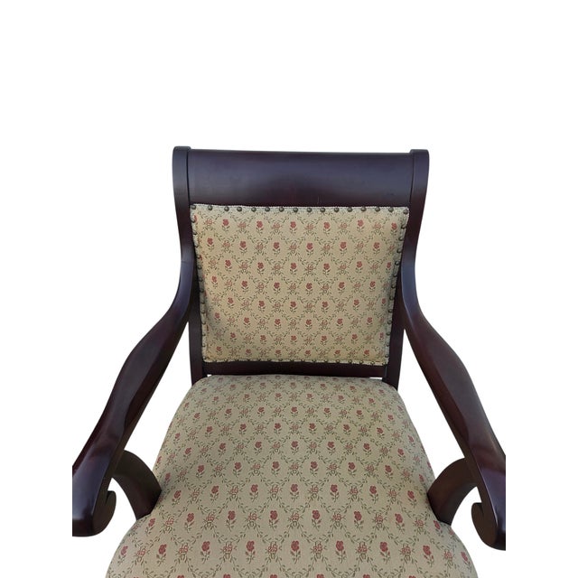 Antique French Carved Empire Rocking Chair Armchair Mahogany Lounge Rocker For Sale - Image 9 of 13
