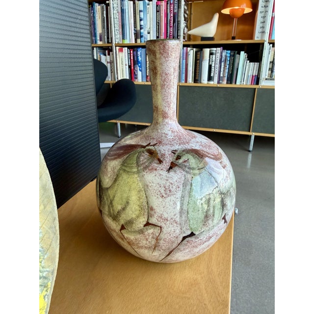 Mid-Century Modern Authentic Signed Polia Pillin Mid-Century Modern Studio Art Pottery Horse Bottle Vase For Sale - Image 3 of 13