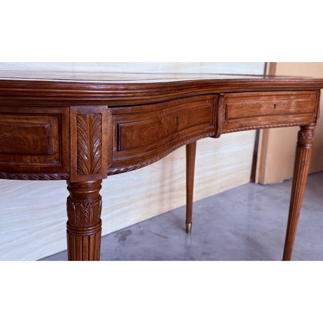 Late 19th Century Fine Quality Coromandel and Marquetry Inlaid Victorian Period Kidney Lady Desk For Sale - Image 11 of 18