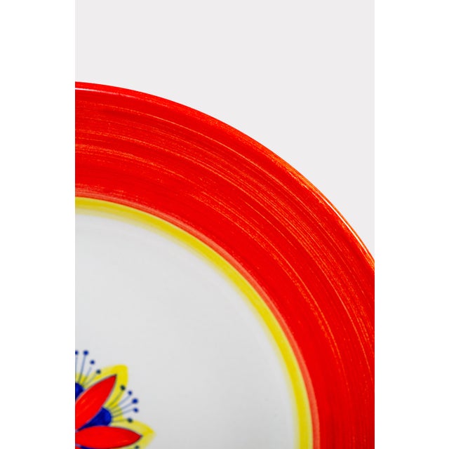 Intreccio Red 4-Piece Place Setting | Hand-Painted Italian Dinnerware From Deruta For Sale In Chicago - Image 6 of 12