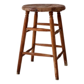 Antique Primitive Farmhouse Stool For Sale