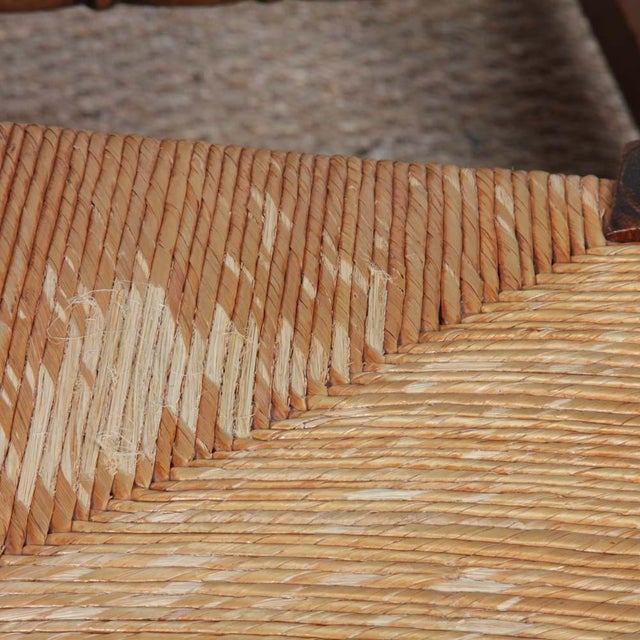 1950s French Straw-Seated Wooden Chairs, 1950s, Set of 6 For Sale - Image 5 of 12