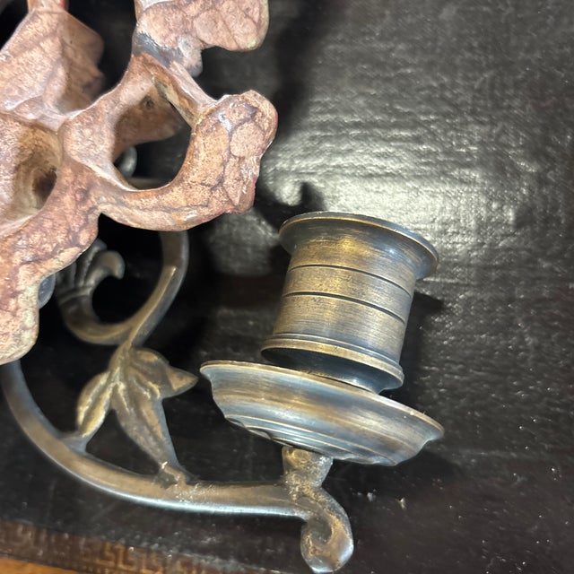 Pair of Italian Mid 20th C Sconces W Bronze Bobeches For Sale - Image 12 of 12