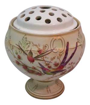 Antique Crown Ducal Ware Bird Vase With Flower Frog Made in England