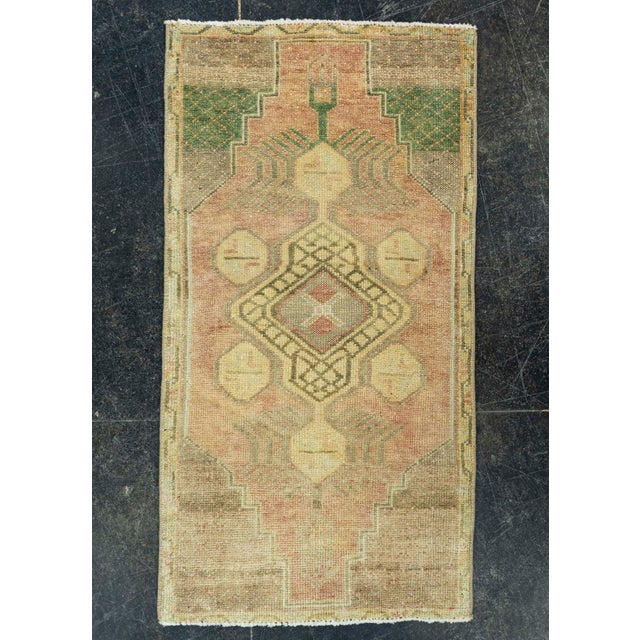 Brown Turkish Mini Rug Oriental Hand Knotted Vintage Rug 1'6" x 2'11" #20763 For Sale - Image 8 of 8