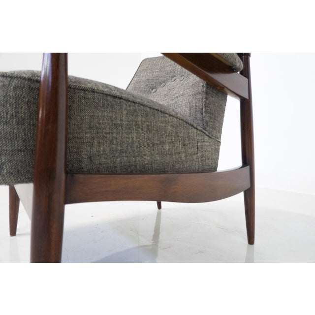 Set of Mid-Century Modern Armchairs in Wood and Grey Fabric, Italy, 1960s For Sale - Image 11 of 13