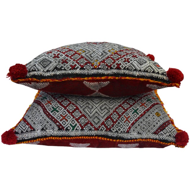 Mid-Century Modern Berber-Patterned Moroccan Pillows, S/2 For Sale - Image 3 of 10