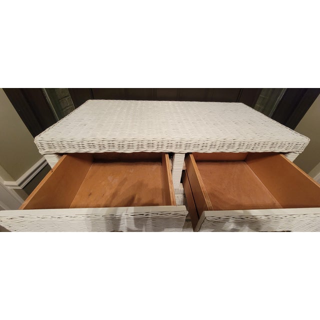 1980's Henry Link Style Coastal 6 - Drawer Wicker Dresser For Sale - Image 15 of 15