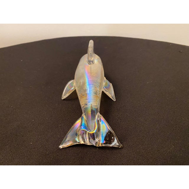 Vintage Carnival Glass Iridescent Dolphin Figurine For Sale - Image 4 of 6