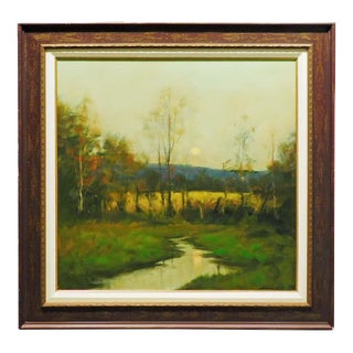 Dennis Sheehan "Fall Twilight" #1858 Oil on Canvas Hand Signed Landscape For Sale