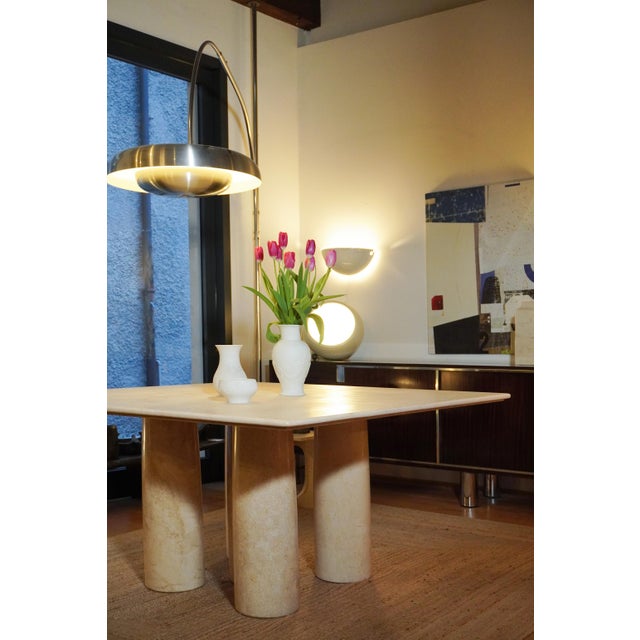 Travertine Colonnato Table by Mario Bellini for Cassina, 1970s For Sale - Image 3 of 9