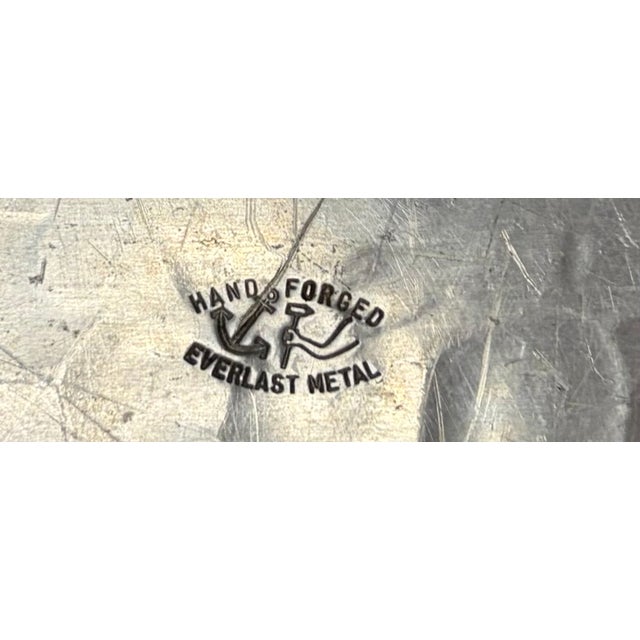 Mid 20th Century Mid Century Everlasting Hand Forged Aluminum Tray With Handles, Signed For Sale - Image 5 of 5