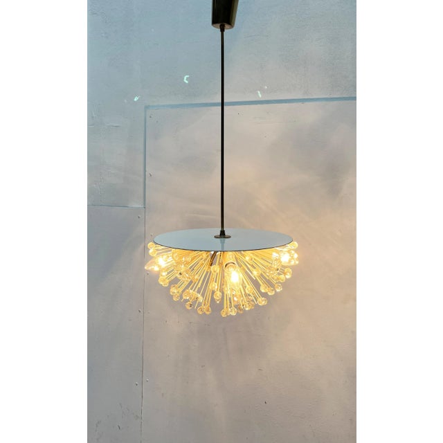 Mid-Century Austrian Flower Snowflake Pendant Lamp by Emil Stejnar for Rupert Nikoll, Vienna, Austria, 1950s For Sale - Image 16 of 18