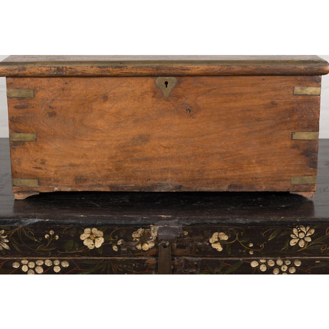 19th Century Antique Rectangular Wooden Storage Chest | Chairish