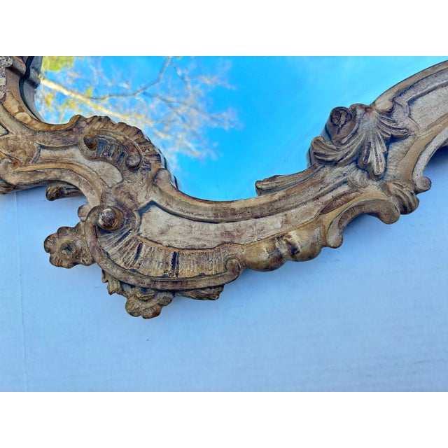Early 20th Century Rococo Baroque Italian Style Intricate Cream Wall Mirror For Sale In Dallas - Image 6 of 9