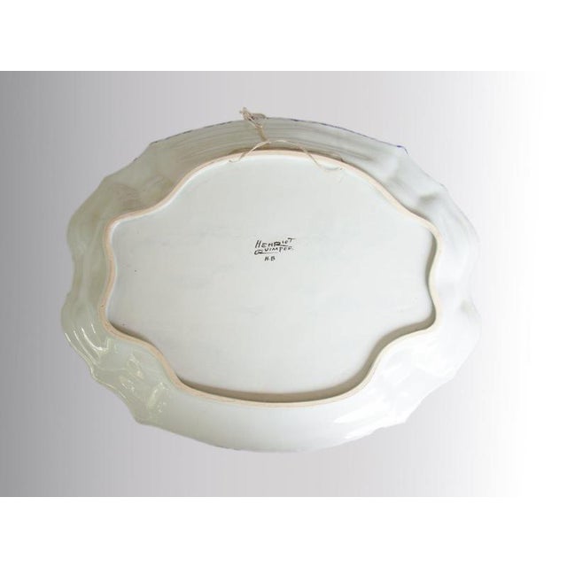 French Oval Platter by Prestige Porquier Beau Henriot Quimper, 1900 For Sale - Image 6 of 7