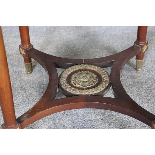 Wood 19th C Empire Bronze Mounted Marble Top Round Table For Sale - Image 7 of 13