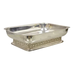 Vintage Poole 802 Silver Plate Reticulated Celtic Design Serving Dish Platter