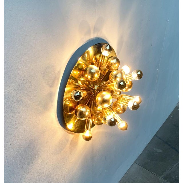 Mid-Century German Brass Atomic Ceiling or Wall Lamp by Dorothee Becker for Cosack, 1970s For Sale - Image 16 of 18