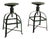 Industrial Green Stools, Set of 2 For Sale