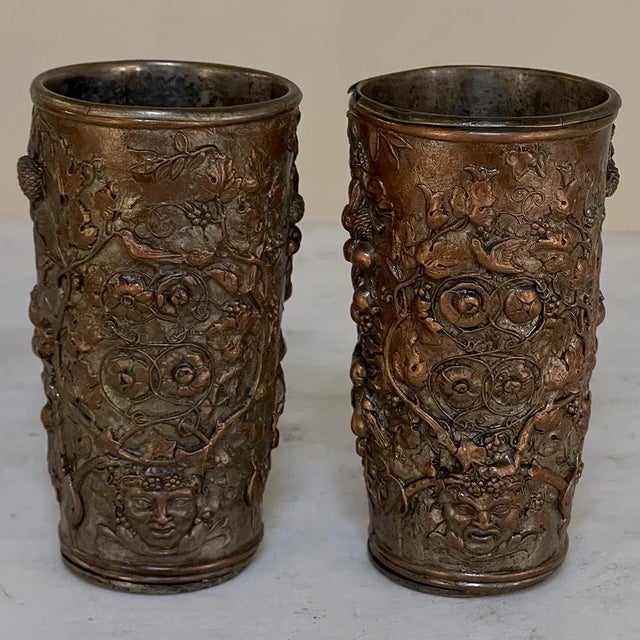 19th Century French Renaissance Revival Ceremonial Wine Goblets, Pitcher & Platter Set- 4 Pieces For Sale In Dallas - Image 6 of 13