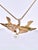 Gold 1950s Double Bird Brooch Pendant W/Pearl 14k For Sale - Image 8 of 9