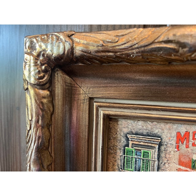 Vintage Paris Storefronts Original Oil Painting, Framed For Sale - Image 4 of 12