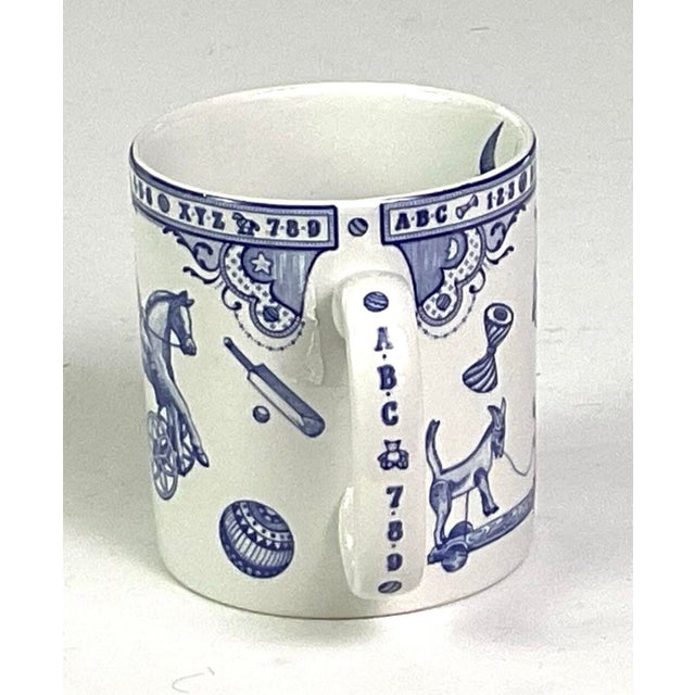 Vintage spade “Edwardian Chilhood-blue and white porcelain child set featuring a teacup,coupe cereal, bowl, and a dinner...