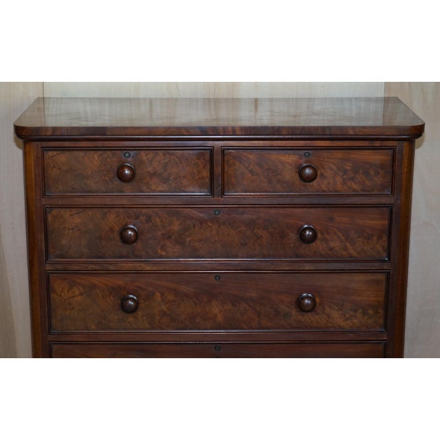Antique Victorian Flamed Mahogany Two Over Four Chest of Drawers For Sale - Image 4 of 18
