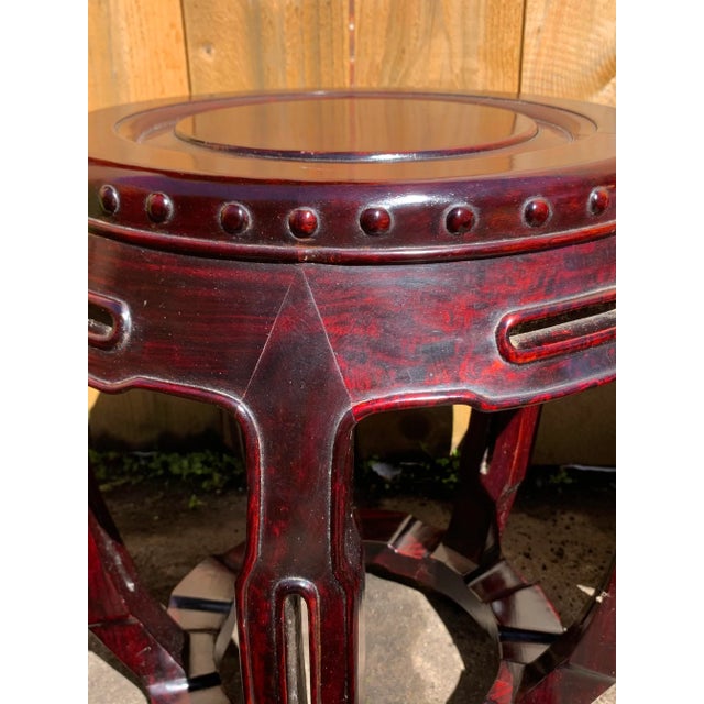 Vintage Chinese Rosewood Garden Stools-A Pair For Sale - Image 9 of 13