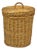 Vintage Mid Century Modern Handwoven Wicker Rattan Laundry Basket W Lid For Sale