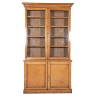 Vintage English Cupboard in Glazed Oak For Sale