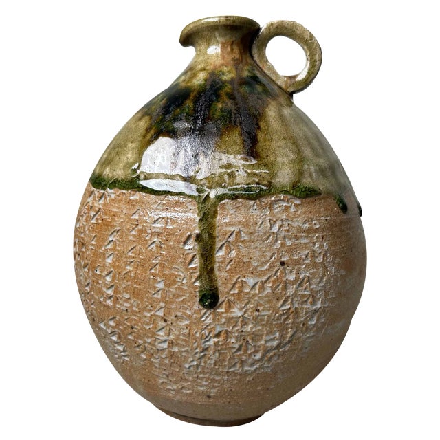 Mid-Century Glazed Ceramic Shigaraki Jug, Japan, 1960s For Sale