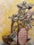 An exceptionally striking and sophisticated late 20th-century modernist still life executing a masterful "line and wash"...