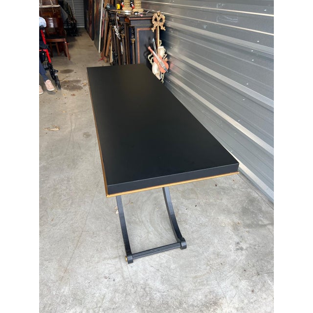 2000 - 2009 Modern Black X-Base Dining Table For Sale - Image 5 of 5