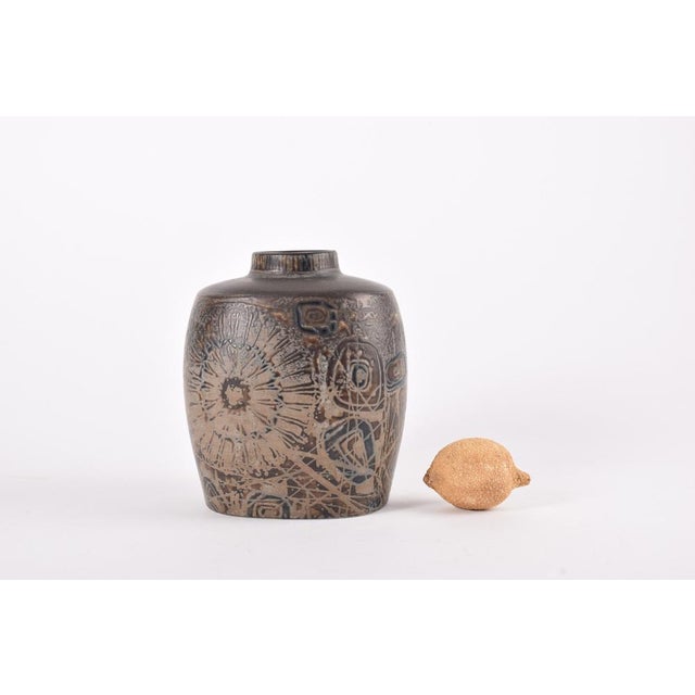Modern Danish Brown Baca Budded Vase by Nils Thorsson for Royal Copenhagen, 1970s For Sale - Image 3 of 9