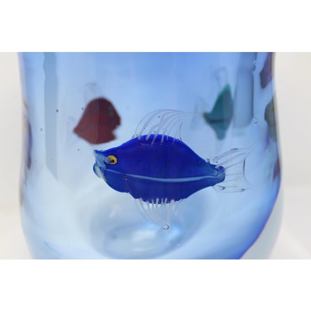 Blue Aquarium Vase by Pino Signoretto For Sale - Image 8 of 10