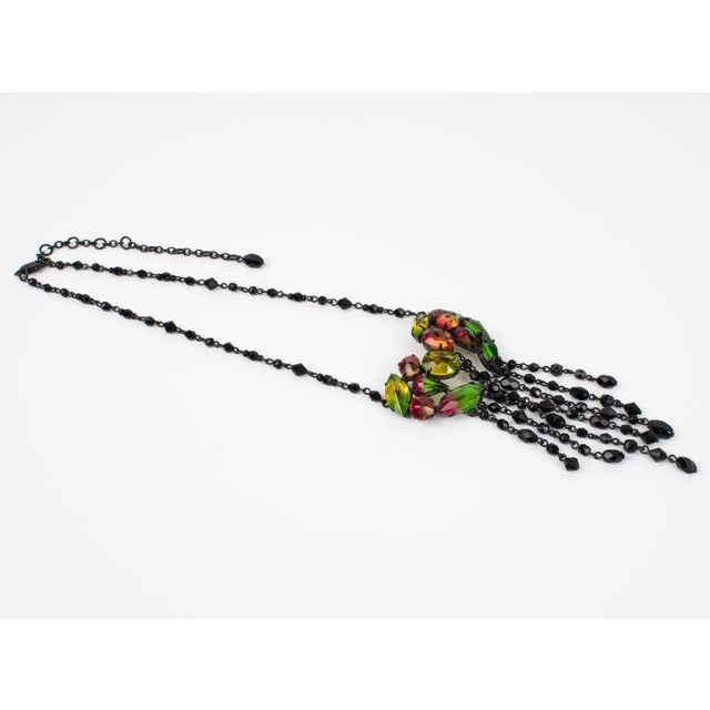 1990s Jean Paul Gaultier Jeweled Chain Necklace With Victorian Pendant For Sale - Image 5 of 12