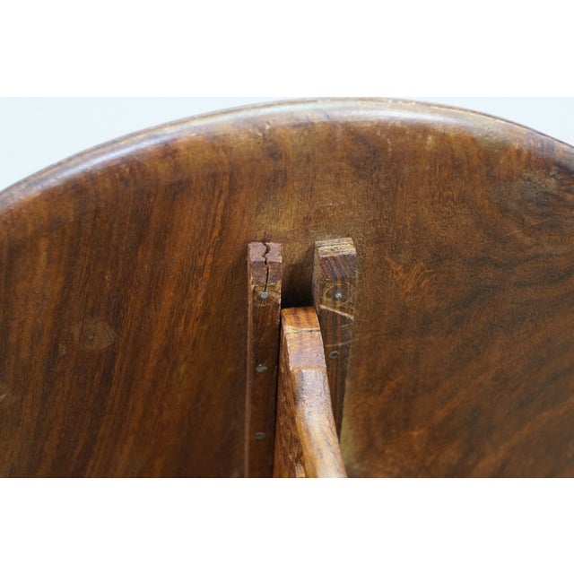 Vintage Anglo Indian Carved Folding Pedestal Table Plant Stand 16" For Sale - Image 9 of 14