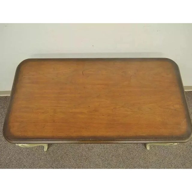 Mid 20th Century Vintage Louis XV French Country Style Shell Carved 2 Drawer Console Hall Table For Sale In Philadelphia - Image 6 of 11