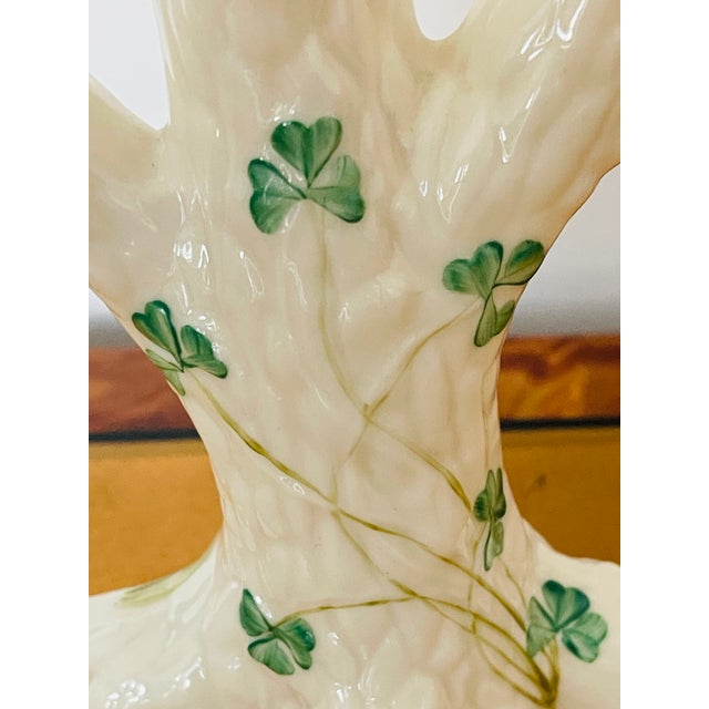 Antique Beleek Ireland Porcelain Faux Bois Bud Vase For Sale - Image 4 of 4
