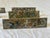 Stunning large brutalist brass and abalone cabinet handles similar to Los Castillo or Peñoles. The only mark on the back...