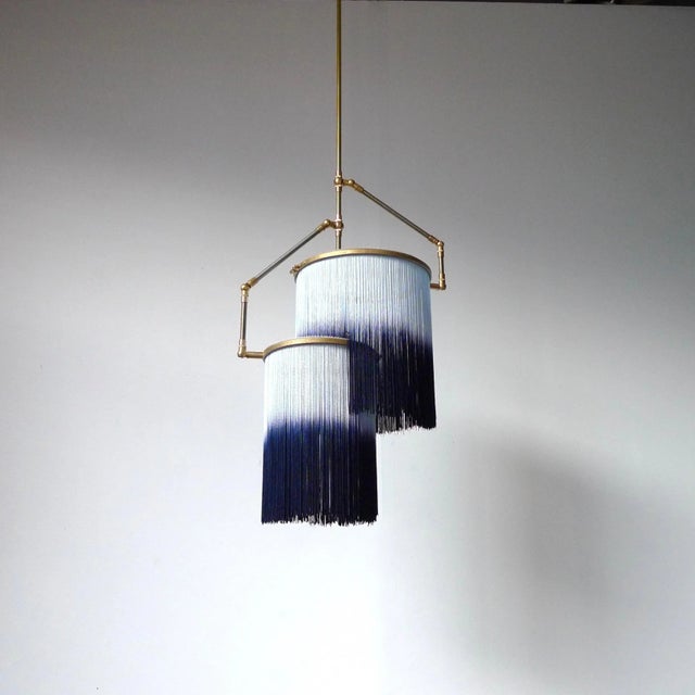 Blue charme pendant lamp, sander bottinga dimensions: h 65 (can be customized) x w 38 x d 25 cm hand-sculpted in brass,...
