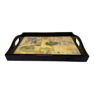 Decoupage Tray of Champagne Labels