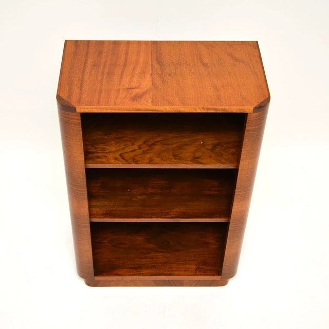 1930s Art Deco Walnut Open Bookcase, 1930s For Sale - Image 5 of 8