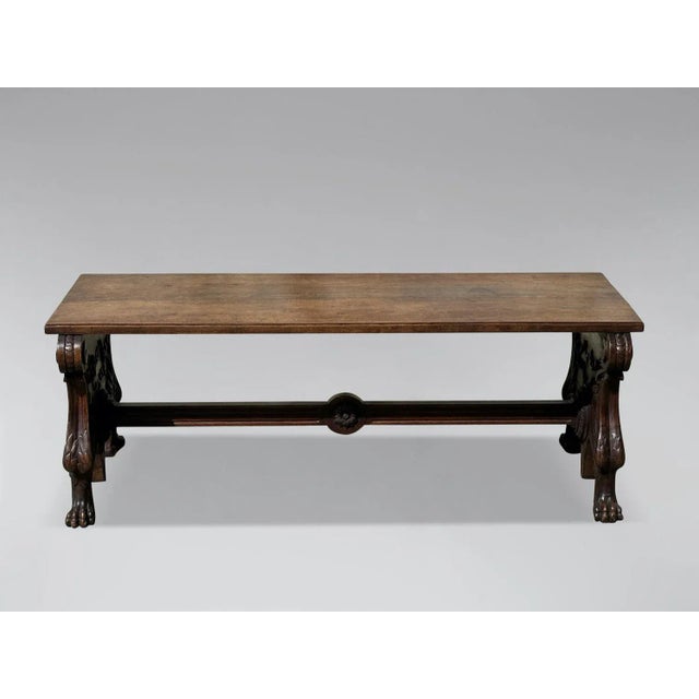 19th Century Carved Walnut Hall Bench, 1860 For Sale - Image 6 of 8