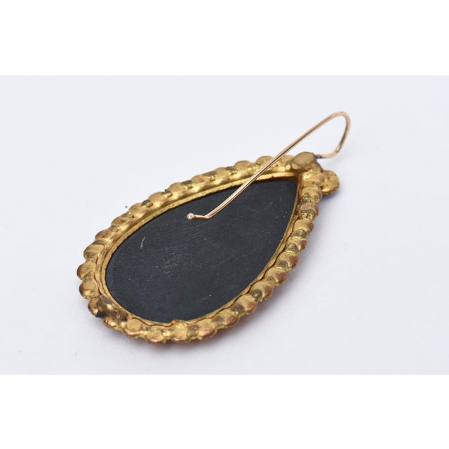 Vintage Inlay Agate, Quartz, Garnets Pierced Dangle Earrings , 1950's Pair Of For Sale In Miami - Image 6 of 8