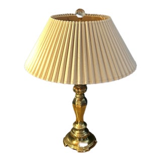 Vintage Stiffel Style Brass Lamp With Double Sockets For Sale